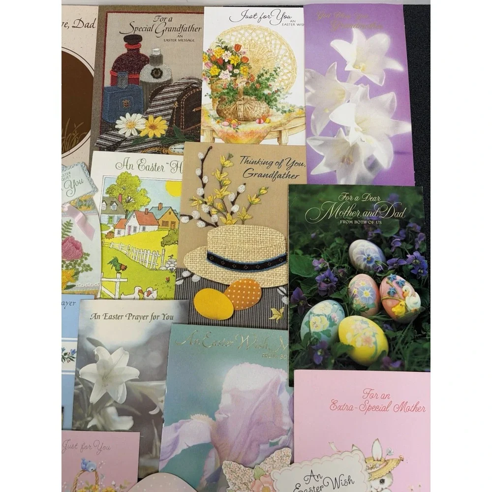 Vintage Easter Greeting Cards Fronts ONLY Scrapbooking Crafts Lot of 50+ Bunnies